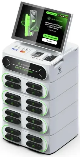 16-slot charging station with touch screen