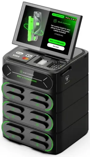12-slot charging station with touch screen