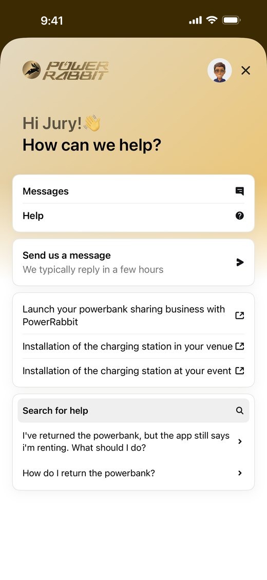 Branded in-app support chat