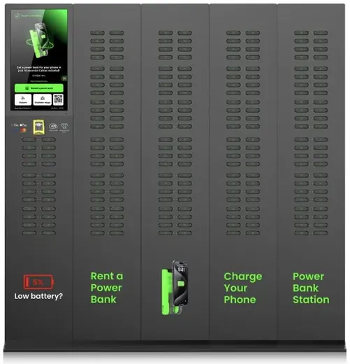 216-slot charging station with touch screen