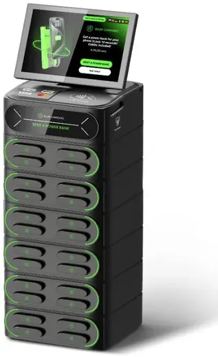 24-slot charging station with touch screen